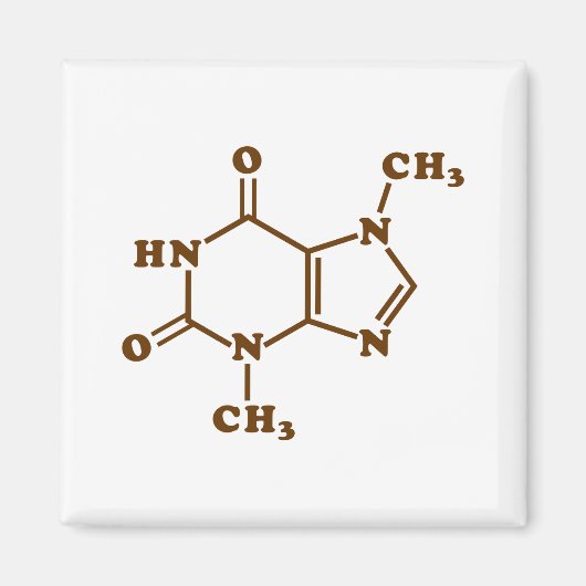 Chocolade Theobromine Moleculaire Chemische Formul Magneet (Voorkant)
