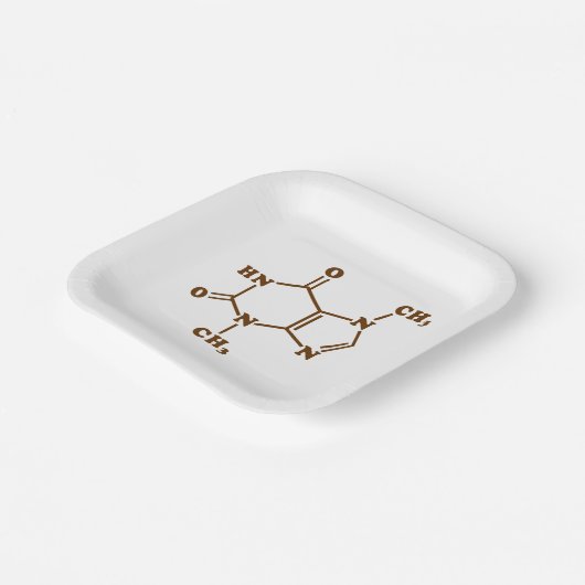 Chocolade Theobromine Moleculaire chemische formul Papieren Bordje (Gebogen)