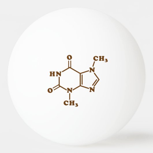 Chocolade Theobromine Moleculaire chemische formul Pingpongbal (Voorkant)