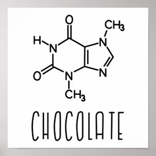 Chocolade Theobromine Moleculaire chemische formul Poster