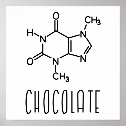 Chocolade Theobromine Moleculaire chemische formul Poster (Voorkant)