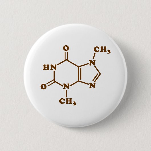 Chocolade Theobromine Moleculaire chemische formul Ronde Button 5,7 Cm (Voorkant)