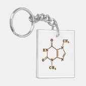 Chocolade Theobromine Moleculaire chemische formul Sleutelhanger (Voorkant Links)