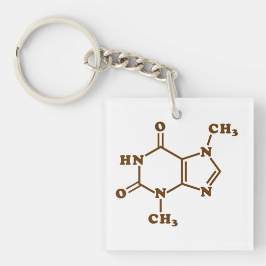 Chocolade Theobromine Moleculaire chemische formul Sleutelhanger (Voorkant)