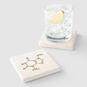 Chocolade Theobromine Moleculaire chemische formul Stenen Onderzetter (Zijkant)