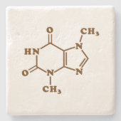 Chocolade Theobromine Moleculaire chemische formul Stenen Onderzetter (Voorkant)