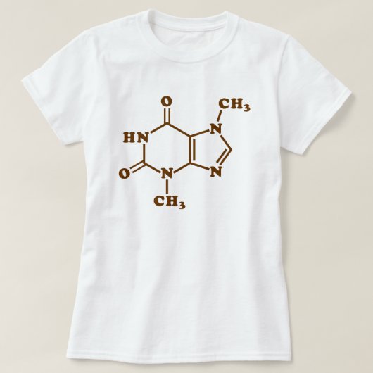 Chocolade Theobromine Moleculaire chemische formul T-shirt (Design voorkant)