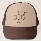 Chocolade Theobromine Moleculaire chemische formul Trucker Pet (Voorkant)