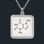 Chocolade Theobromine Moleculaire chemische formul Zilver Vergulden Ketting<br><div class="desc">Chocolade Theobromine / Xantheosemolecule ~ Organische formule met chemische skeletstructuur Wereldbol Trotters is gespecialiseerd in idiosyncratische beelden van rond het wereldbol. Hier vindt u unieke Wenskaarten,  Briefkaarten,  Posters,  Muismatten en meer.</div>