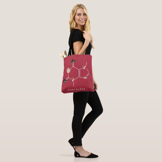 Chocolade Theobromine Molecule Tote Bag (Op model)