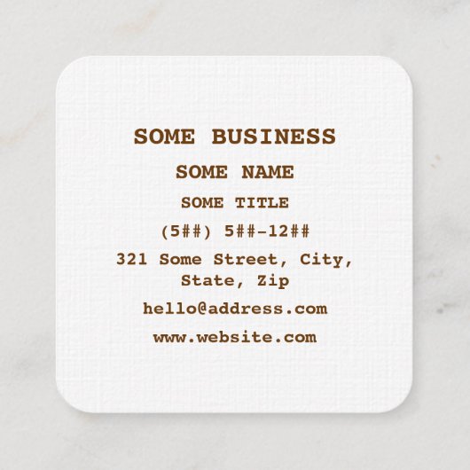 Chocolade Theobromine Molecuul Chemische formule Vierkante Visitekaartje (Achterkant)