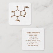 Chocolade Theobromine Molecuul Chemische formule Vierkante Visitekaartje (Voorkant / Achterkant)