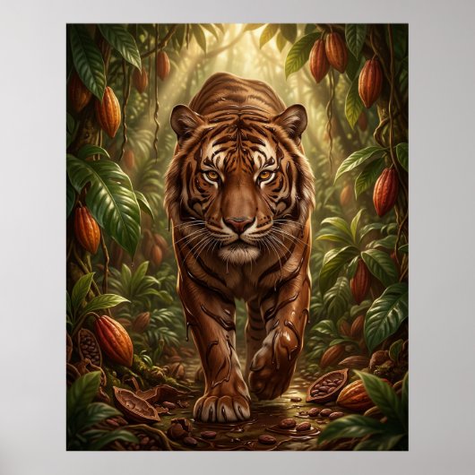 Chocolade Tijger Jungle Poster (Voorkant)
