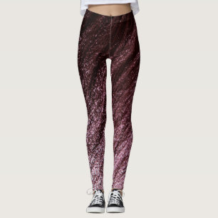 Chocolade tot granaat rood tot pastel roze ombre leggings