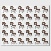 Chocolade Tricolor Beagle Honden Cadeaupapier (Vlak)