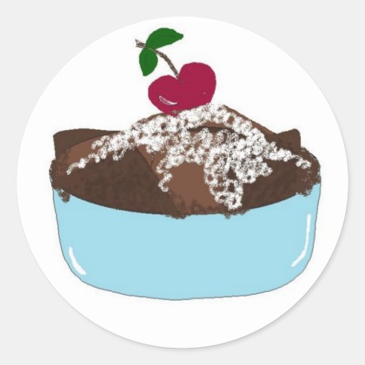 Chocolade Trifle Dessert Ronde Sticker (Voorkant)