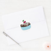Chocolade Trifle Dessert Ronde Sticker (Envelop)