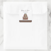 Chocolade Trouwtaart Save the Date Vierkante Sticker (Tas)