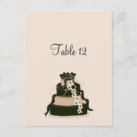 Chocolade trouwtafel zitkaart briefkaart (Voorkant)