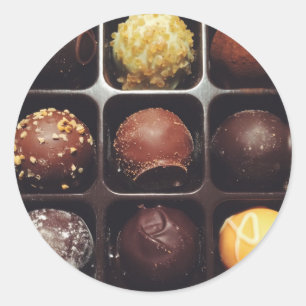 Chocolade truffel foto ronde sticker
