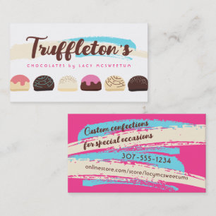 Chocolade truffels, snoep snoepjes visitekaartje