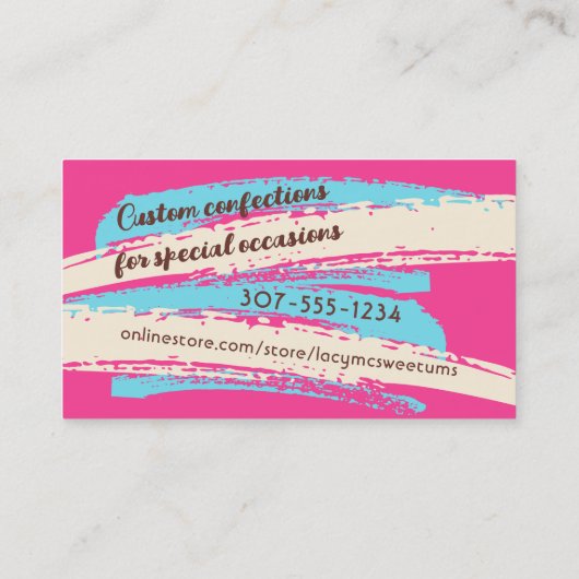 Chocolade truffels, snoep snoepjes visitekaartje (Achterkant)