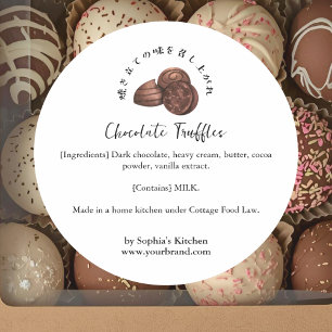 Chocolade Truffels Waterverf Ingredient Product Ronde Sticker