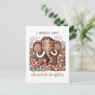 chocolade truffels wolharige mammoet briefkaart