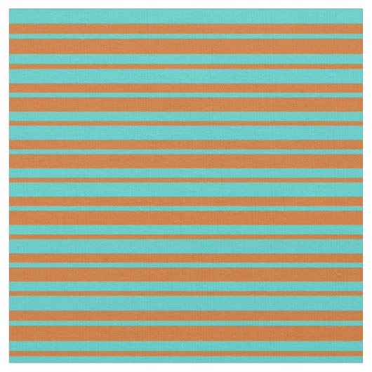 Chocolade & Turquoise Colored Pattern Stof (Close Up)