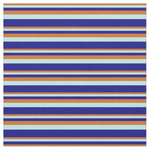 Chocolade, Turquoise en Blue Pattern van Stripes Stof