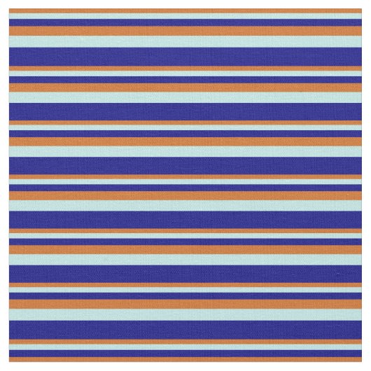 Chocolade, Turquoise en Blue Pattern van Stripes Stof (Close Up)