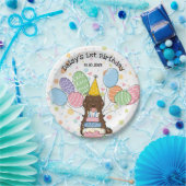 Chocolade Tuxedo Cockapo Cavapoo Hond Verjaardag Papieren Bordje (Feest)