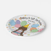 Chocolade Tuxedo Cockapo Cavapoo Hond Verjaardag Papieren Bordje (Gekanteld)