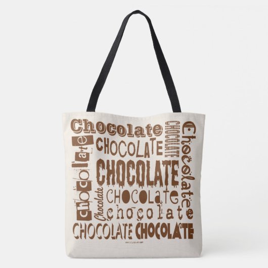Chocolade Typografie Kunst Cross Body Tassen (Achterkant)
