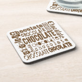 Chocolade Typografie Kunst Set Onderzetters (Linkerzijde)