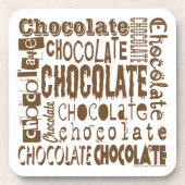 Chocolade Typografie Kunst Set Onderzetters (Voorkant)