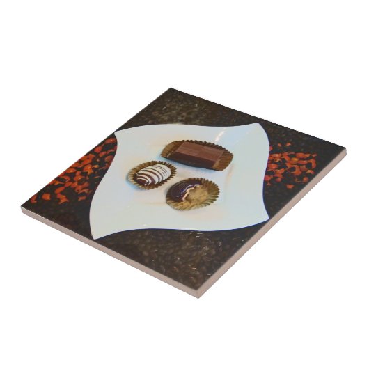 Chocolade uit Peru-Te goed om weerstand te bieden! Tegeltje (Zijkant)