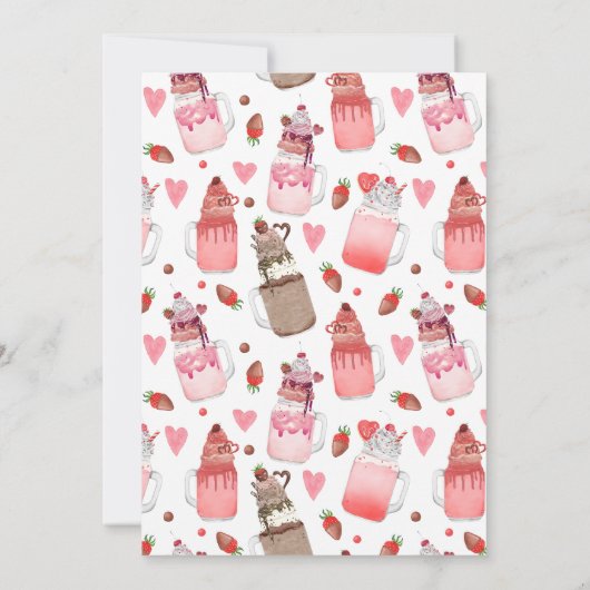 Chocolade Valentijn Milkshake Ik hou van je pun Kaart (Achterkant)