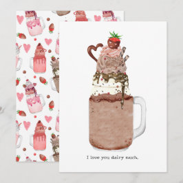 Chocolade Valentijn Milkshake Ik Hou Van Jou Pun Kaart