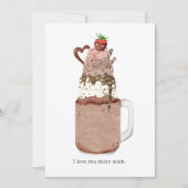 Chocolade Valentijn Milkshake Ik Hou Van Jou Spell Kaart (Voorkant)