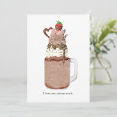 Chocolade Valentijn Milkshake Ik Hou Van Jou Spell Kaart (Staand voorkant)