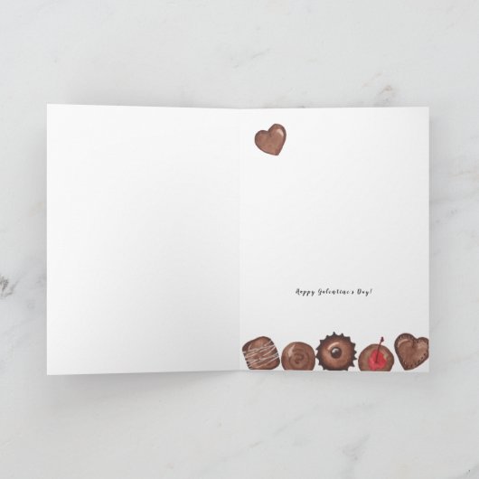 Chocolade -Valentijnsdag Kaart -PERSONALISEREN (Binnen)