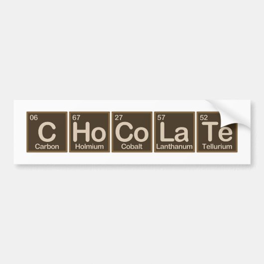 Chocolade van elementen bumpersticker (Voorkant)