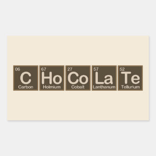 Chocolade van elementen rechthoekige sticker