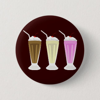 Chocolade, Vanilla, aardbeienmelk Ronde Button 5,7 Cm