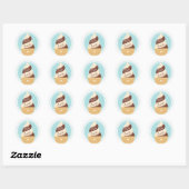 Chocolade Vanilla Swirl Ice Cream Birthday Ronde Sticker (Vel)