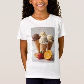Chocolade, vanille, aardbei, koekje, sinaasappel t-shirt