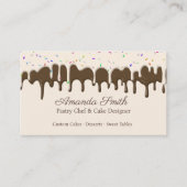 Chocolade & Vanille Confetti Frosting Drip Visitekaartje (Voorkant)