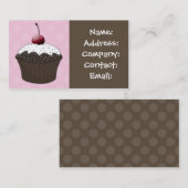 Chocolade vanille cupcake visitekaartjes (Voorkant / Achterkant)