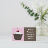 Chocolade vanille cupcake visitekaartjes (Staand voorkant)